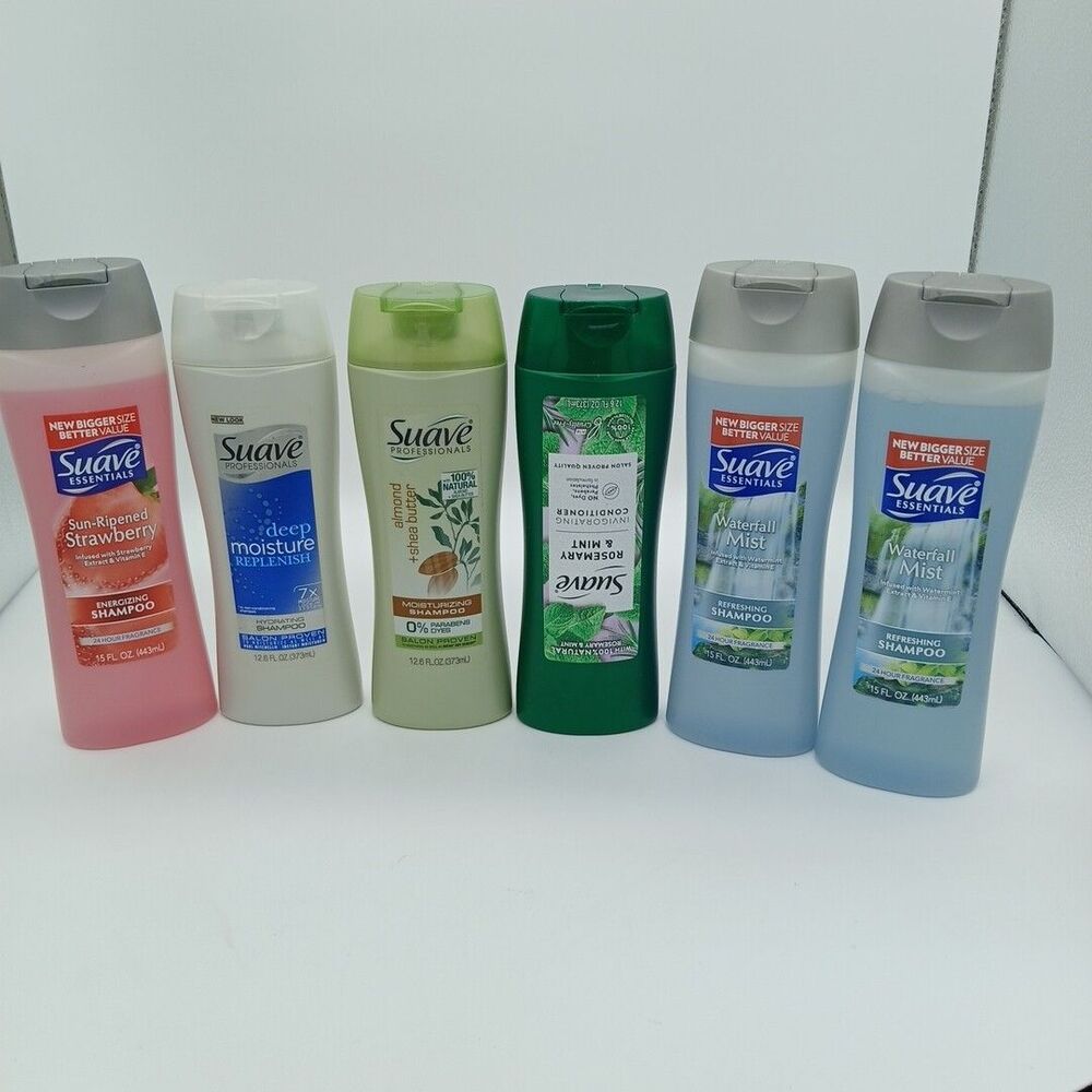 5x Suave Shampoo & 1 Conditioner Mixed Scents & Styles 3-12.6oz 3-15oz LOT OF 6